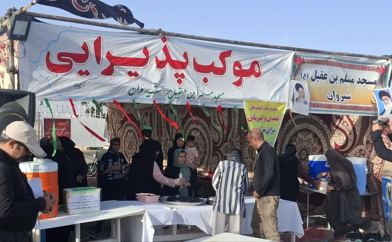 خدمت رساني بچه مسجدي هاي شيروان به زائران پياده رضوي
